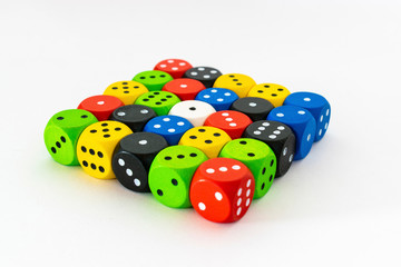gaming dices on white background, victory, chance, lucky.