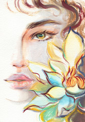 schöne Frau. Modeillustration. Aquarellmalerei © Anna Ismagilova