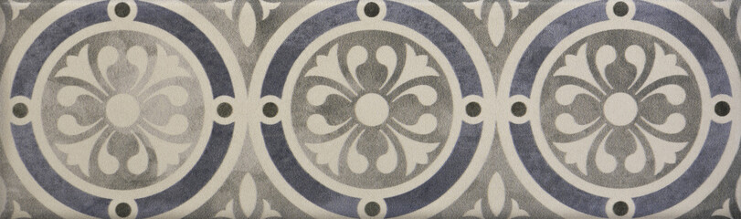 kitchen ceramic tile with vintage mosaic geometric abstract pattern