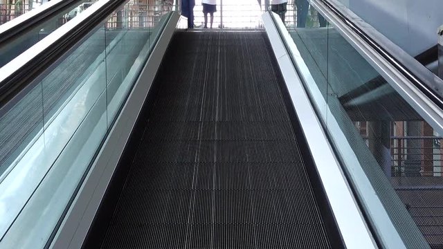 Escalator. Atocha railway station. Atocha is the largest railway station in Madrid.
