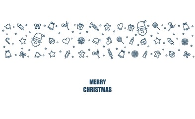 Christmas icon thin line style flat vector design background.