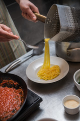 Piatto di tagliatelle al sugo