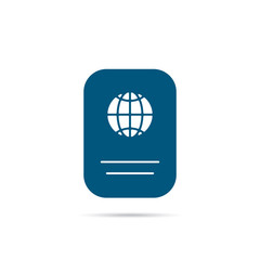 Vector icon of international passport. Vector illustration