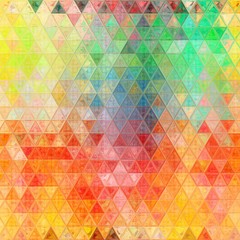 Vintage style old fashion colors triangle mosaic background.