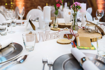  Fine table setting in gourmet restaurant