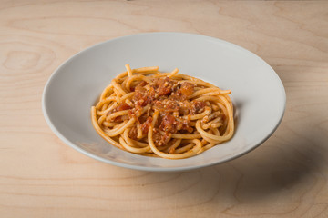 Piatto di spaghetti al ragù