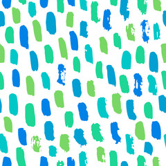 Abstract hand drawn brush strokes and paint splashes textures, seamless pattern