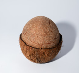 Whole coconut without shell top close-up