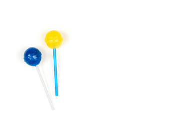 colorful lollipops isolated on a white background