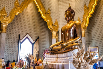 The real Golden Buddha Statue in Wat Traimit Buddhist Temple