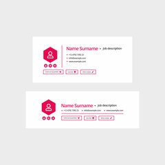 Corporate Email Signature Design Purple Hexagon Button