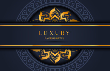 Luxury gold mandala ornate background for wedding invitation, book cover. Arabesque islamic background