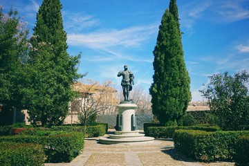 Park in the old town of Toledo, Spain