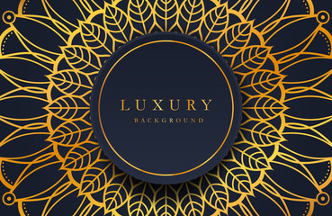 Luxury gold mandala ornate background for wedding invitation, book cover. Arabesque islamic background