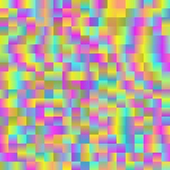 Simple mosaic art background with shiny colored square shapes.