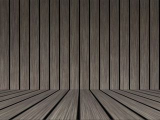 Wood texture background pattern. Dark hardwood planks surface of wooden board floor wall fence. Abstract timber decorative illustration.