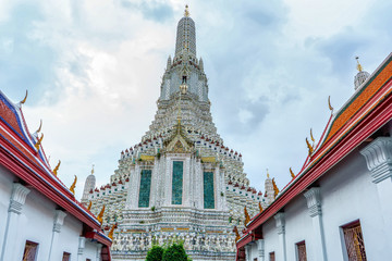 One landmark of Wat Arunratchawararam in Bangkok, Thailand. A place everyone in every religion can be viewed.