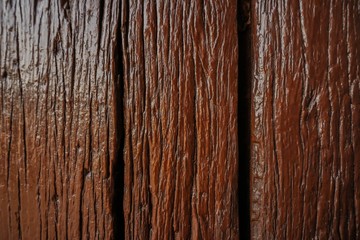Dark brown natural wooden background . Copy Space.