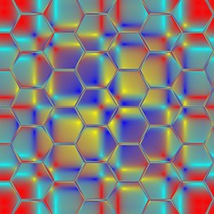 3d realistic glass surface background with shiny hexagonal shapes.