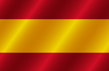 Obraz premium Happy Spain day banner. Bright button with flag of Spain. Bright button with flag. Illustration.