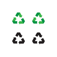 Obraz premium Set of four isolated vector recycle symbol