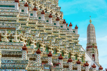 One landmark of Wat Arunratchawararam in Bangkok, Thailand. A place everyone in every religion can...