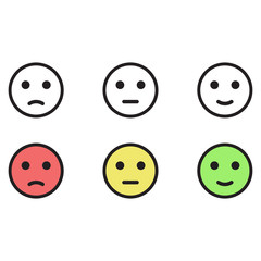 Emoticons icon. Set emoji icons isolated, minimal design. Vector illustration