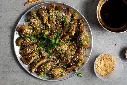 Chinese Style Boiled And Chopped Cold Chicken In Brown Sauce