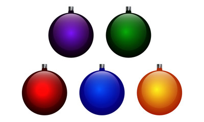 Vector color isolated christmas balls