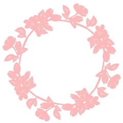 Fototapeta na wymiar vector illustration of a frame of flowers on a white background
