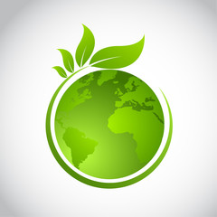 Green earth concept with leaves,vector illustration