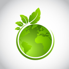 Green earth concept with leaves,vector illustration
