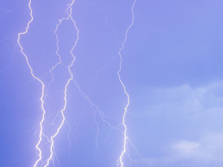 thunderstorm lightning in the sky in clouds