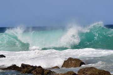crashing waves and surf