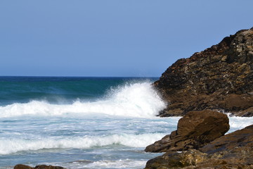 crashing waves and surf