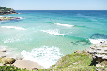Bondi Beach in Sydney, Australia. Idyllic beach in the eastern suburbs of Sydney.