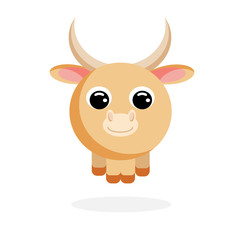 cute yak flat vector illustration
