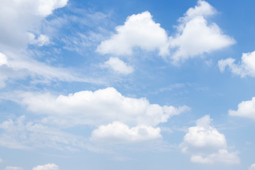 Naklejka na ściany i meble Clear blue sky with white cloud background