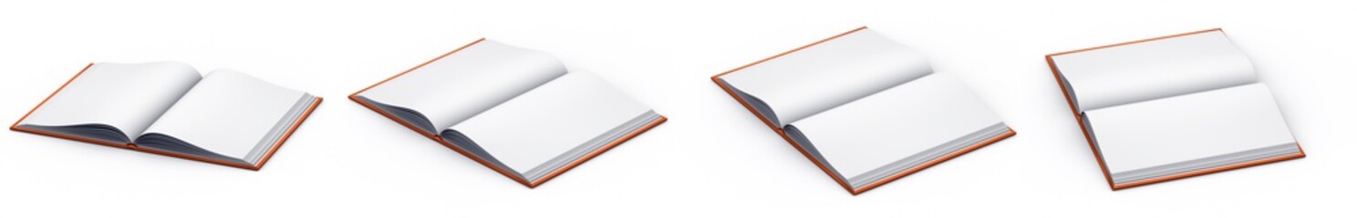 beautiful highly detailed golden wide opened book, college concept isolated on white - object 3d illustration