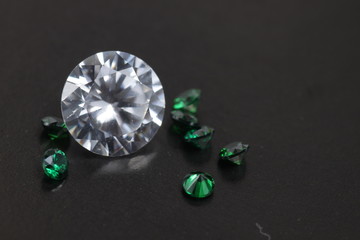 Close up shot of beautiful color crystal zirconia diamond beads for jewelry 