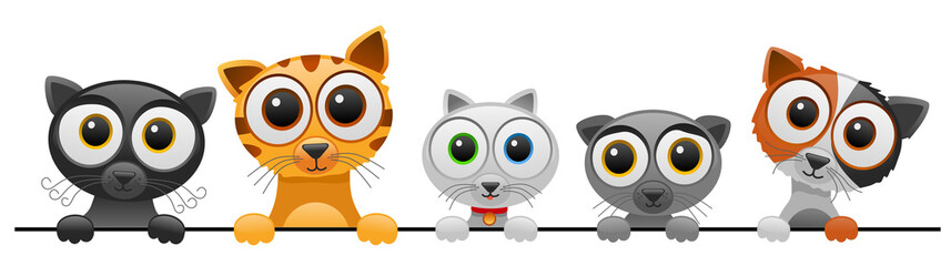 Vector cute street cats. To see the other vector cat illustrations , please check Cats collection.