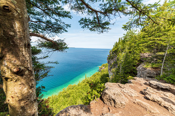 View of Lake Huron from cliff