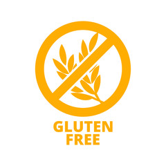 Gluten free icon. Vector round badge