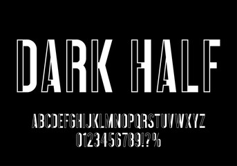 Futuristic typography font. Vector alphabet and numbers