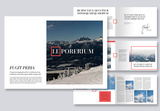 Brochure Layout with Red Accents