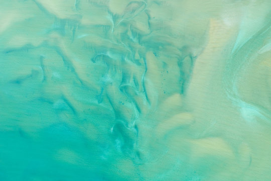 Abstract aerial view above of Takapou Bay, New Zeland.