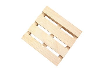 Close up of Wooden crate isolate on white background.