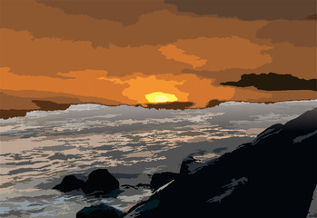 sunset over the sea