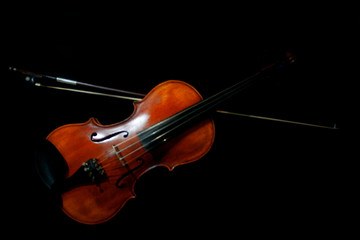 Instrument Violin on black background