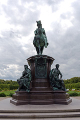 Obraz premium Equestrian Statue of Friedrich Franz II, Palace Garden, Schwerin, Mecklenburg-West Pomerania, Germany